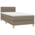 cadre de lit avec matelas LED Taupe 80x200cm Tissu