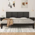 Tête de lit murale Noir 186x3x63 cm Bois massif de pin