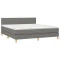 cadre de lit et matelas et LED Gris foncé 160x200 cm