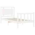 Cadre de lit avec tête de lit blanc 90x200 cm bois massif