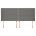 Tête de lit avec oreilles Gris foncé 203x23x118/128 cm Tissu
