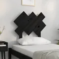 Tête de lit Noir 72,5x3x81 cm Bois massif de pin