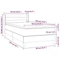 cadre de lit et matelas Crème 90x190 cm Tissu