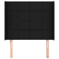 Tête de lit avec oreilles Noir 103x16x118/128 cm Tissu