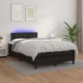 cadre de lit avec matelas et LED Noir 120x200cm