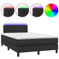 cadre de lit avec matelas et LED Noir 120x200cm
