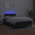 cadre de lit avec matelas et LED Noir 120x200cm