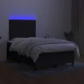 cadre de lit et matelas et LED Noir 120x200 cm Tissu