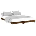 Cadre de lit chêne fumé 200x200 cm bois d'ingénierie