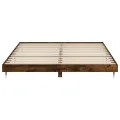 Cadre de lit chêne fumé 200x200 cm bois d'ingénierie