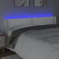 Tête de lit à LED Blanc 163x16x78/88 cm Similicuir
