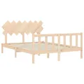 Cadre de lit avec tête de lit 140x190 cm bois massif