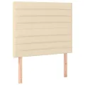 cadre de lit et matelas et LED Crème 90x190 cm Tissu