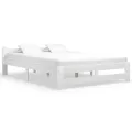 Cadre de lit Blanc Bois de pin massif 120x200 cm