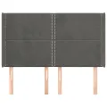 Tête de lit avec oreilles Gris foncé 147x16x118/128 cm Velours