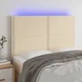 Tête de lit à LED Crème 144x5x118/128 cm Tissu