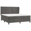 cadre de lit et matelas Gris foncé 180x200cm Velours
