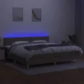 cadre de lit et matelas et LED Taupe 200x200cm Tissu