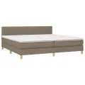 cadre de lit et matelas et LED Taupe 200x200cm Tissu