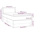 cadre de lit et matelas et LED Marron foncé 90x200cm