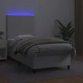cadre de lit avec matelas et LED Blanc 90x200 cm