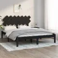 Cadre de lit Noir 140x190 cm Bois massif