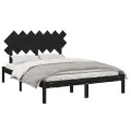 Cadre de lit Noir 140x190 cm Bois massif