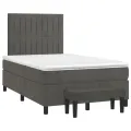 cadre de lit et matelas Gris foncé 120x200cm Velours