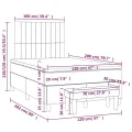 cadre de lit et matelas Gris foncé 120x200cm Velours