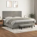 cadre de lit et matelas Gris clair 200x200cm Velours