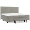 cadre de lit et matelas Gris clair 200x200cm Velours