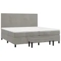 cadre de lit et matelas Gris clair 200x200cm Velours