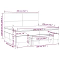 cadre de lit et matelas Gris clair 200x200cm Velours