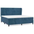 cadre de lit et matelas Bleu foncé 200x200cm Velours