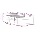 Cadre de lit bois massif 75x190 cm petit simple