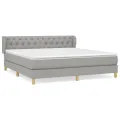 cadre de lit avec matelas Gris clair 160x200cm Tissu