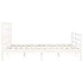 Cadre de lit avec tête de lit blanc 160x200 cm bois massif