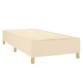 cadre de lit et matelas Crème 90x190 cm Tissu