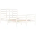 Cadre de lit Blanc Bois massif 140x200 cm
