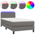 cadre de lit avec matelas et LED Gris 80x200 cm