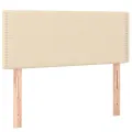 cadre de lit avec matelas Crème 100x200 cm Tissu