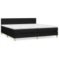 cadre de lit avec matelas Noir 200x200 cm Tissu