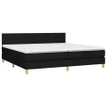 cadre de lit avec matelas Noir 200x200 cm Tissu