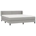 cadre de lit avec matelas Gris clair 160x200cm Tissu