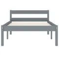 Cadre de lit Gris Bois de pin massif 100 x 200 cm