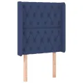 cadre de lit matelas et LED Bleu 80x200cm Tissu