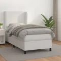 cadre de lit avec matelas Blanc 90x200 cm Similicuir