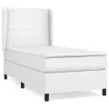 cadre de lit avec matelas Blanc 90x200 cm Similicuir