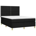 cadre de lit avec matelas Noir 140x190 cm Tissu