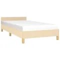 Cadre de lit avec tête de lit Crème 80x200 cm Tissu